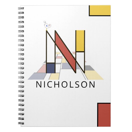 Einzigartiger neoplastischer Stil Monogramm. Buchs Notizblock (Vorderseite)