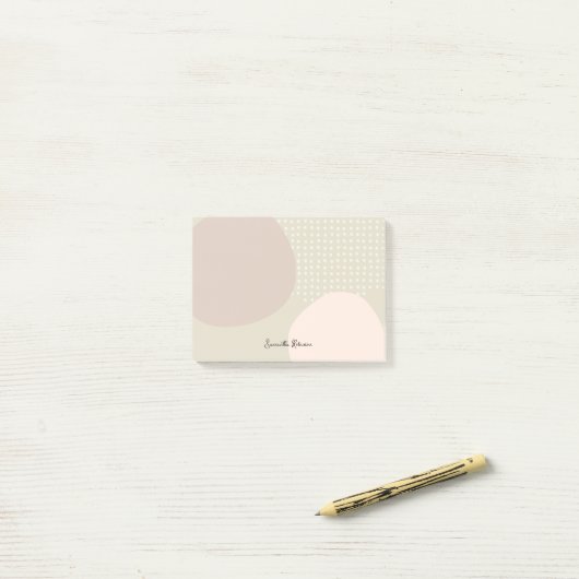 Einzigartiger neutraler Abstrakter Individuelle Na Post-it Klebezettel (Auf Schreibtisch)