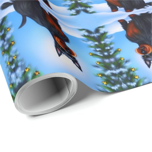 Einzigartiger Niedlicher Hund Schottischer Terrier Geschenkpapier (Rolleneckpunkt)