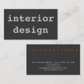 Einzigartiger Niedlicher Schlichter Innenarchitekt Visitenkarte (Vorne/Hinten)