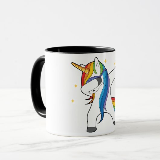 Einzigartiger niedlicher Unicorn-betupfende Tasse (Vorderseite Links)