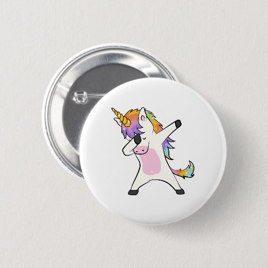 Einzigartiger niedlicher Unicorn-betupfender Knopf Button (Vorne & Hinten)