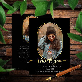 Einzigartiger Oblong 2 Foto Collage Abschluss Viel Dankeskarte