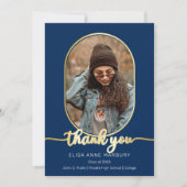 Einzigartiger Oblong 2 Foto Collage Abschluss Viel Dankeskarte (Vorderseite)