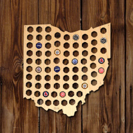 Einzigartiger Ohio Staat Holzbierkasten Karte