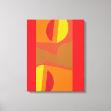 Einzigartiger Oranger Abstrakter Muster-Kunst-Druc