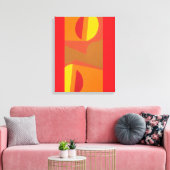 Einzigartiger Oranger Abstrakter Muster-Kunst-Druc Leinwanddruck (Insitu (Wohnzimmer))