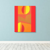 Einzigartiger Oranger Abstrakter Muster-Kunst-Druc Leinwanddruck (Insitu (Holzboden))