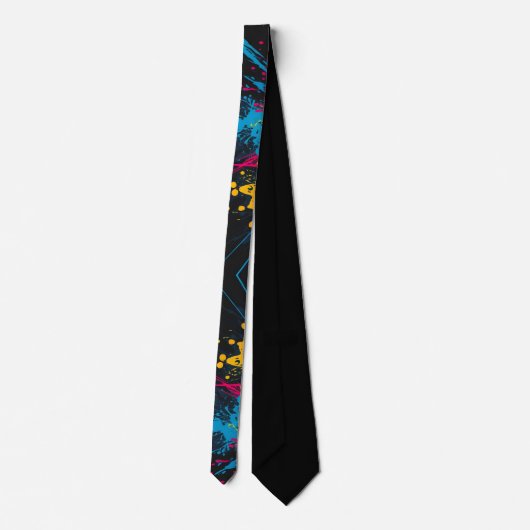 Einzigartiger Paint Spritzer Neck Tie Krawatte (Rückseite)