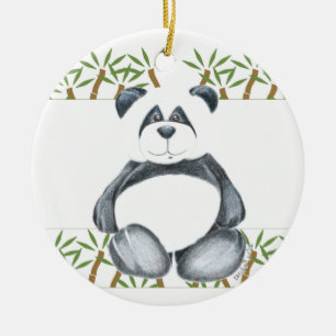 Einzigartiger Panda-Bär Keramikornament
