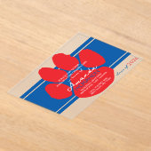 Einzigartiger Pawprint Blauer und Roter Abschluss  Acryleinladungen (Ablage )