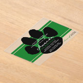 Einzigartiger Pawprint in Grün und Schwarz Abschlu Acryleinladungen (Ablage )