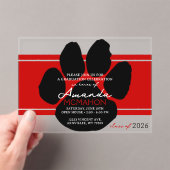Einzigartiger Pawprint Roter und Schwarzer Abschlu Acryleinladungen (Insitu (Handheld))