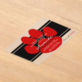 Einzigartiger Pawprint Schwarzer und Roter Abschlu Acryleinladungen (Ablage )