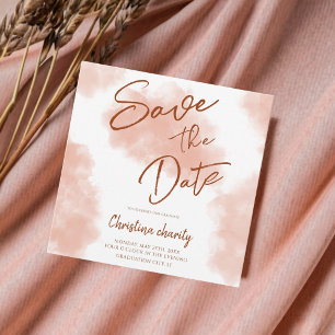 Einzigartiger Peach Fuzz Abschluss Save The Date
