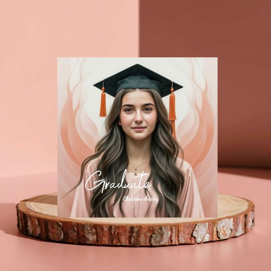 Einzigartiger Peach Fuzz Abschluss Save The Date