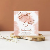 Einzigartiger Peach Fuzz Abschluss Save The Date