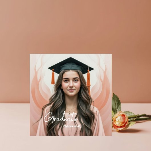 Einzigartiger Peach Fuzz Abschluss Save The Date