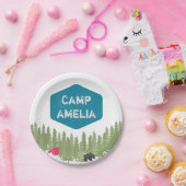 Einzigartiger personalisierter Camp-Name Geburtsta Pappteller (Party)