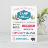 Einzigartiger Personalisierter Campingname Geburts Einladung (Stehend Vorderseite)