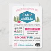 Einzigartiger Personalisierter Campingname Geburts Einladung (Vorderseite)