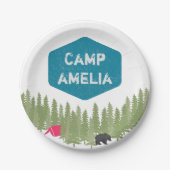 Einzigartiger Personalisierter Campingname Geburts Pappteller (Vorderseite)