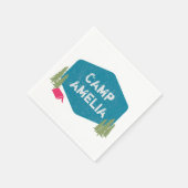 Einzigartiger Personalisierter Campingname Geburts Serviette (Ecke)