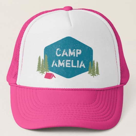 Einzigartiger Personalisierter Campingname Geburts Truckerkappe (Vorderseite)