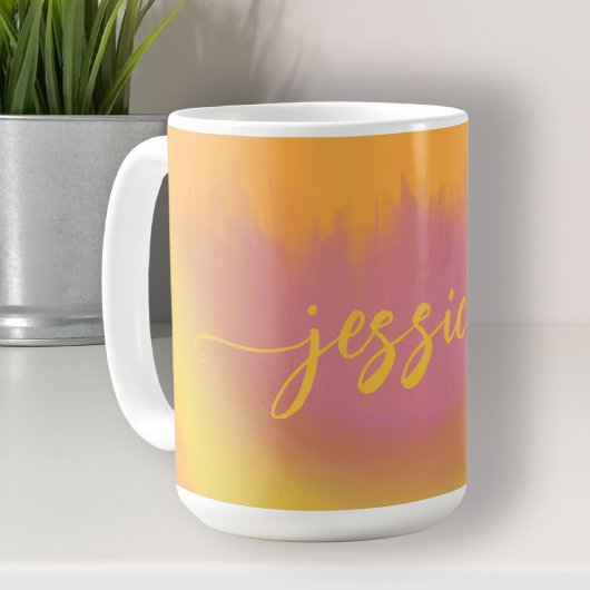 Einzigartiger personalisierter Drehbuchname modern Kaffeetasse