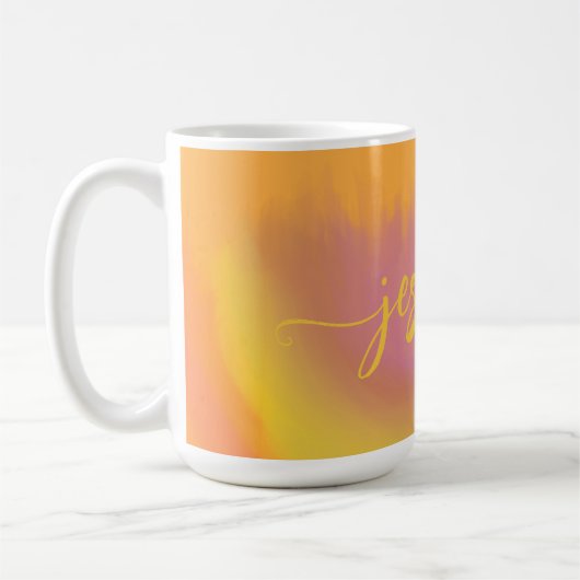 Einzigartiger personalisierter Drehbuchname modern Kaffeetasse (Links)