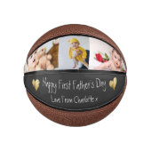 Einzigartiger Personalisierter Erster Vatertag Mini Basketball (Vorderseite)