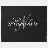Einzigartiger Personalisierter Name Monogramm groß Fleecedecke (Vorderseite (Horizontal))