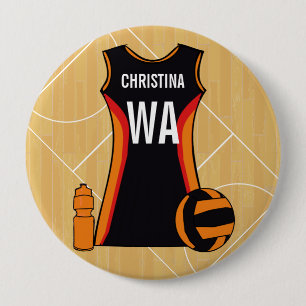 Einzigartiger personalisierter Netball Button