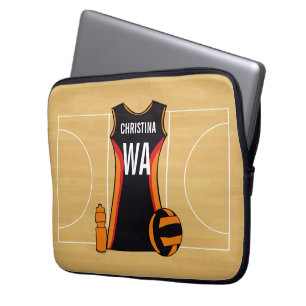 Einzigartiger personalisierter Netball Laptopschutzhülle