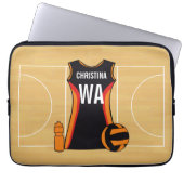 Einzigartiger personalisierter Netball Laptopschutzhülle (Vorderseite)