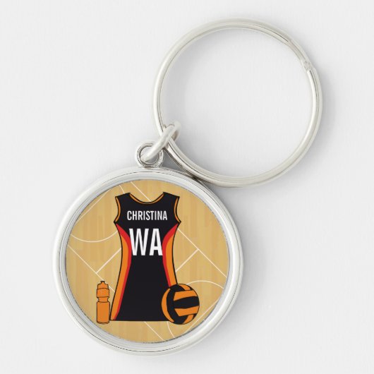 Einzigartiger Personalisierter Netball Schlüsselanhänger (Vorne)
