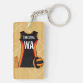Einzigartiger personalisierter Netball Schlüsselanhänger (Rückseite)