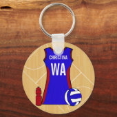 Einzigartiger Personalisierter Netball Schlüsselanhänger (Vorderseite)