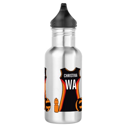 Einzigartiger personalisierter Netball Trinkflasche (Rechts)