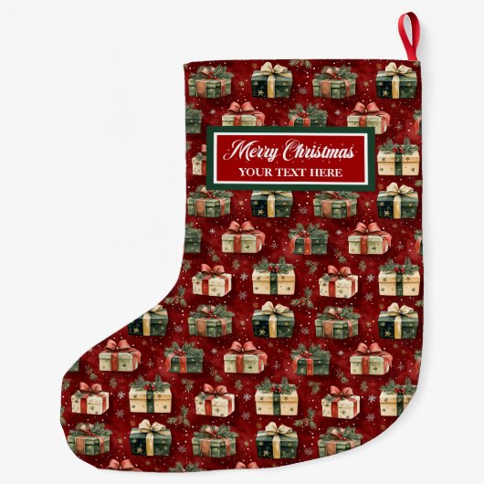 Einzigartiger Personalisierter Strumpf Wasserfarbe Großer Weihnachtsstrumpf (Rückseite)