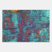 Einzigartiger Pfau aquamarin, magenta, lila blaue Geschenkpapier Set (Vorderseite 3)