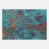 Einzigartiger Pfau aquamarin, magenta, lila blaue Geschenkpapier Set (Vorderseite 2)