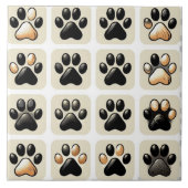 Einzigartiger Pfotendruck Fliese (Vorderseite)