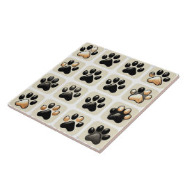 Einzigartiger Pfotendruck Fliese