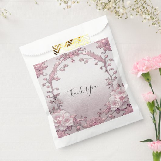 Einzigartiger Pink Floral Gevor Beutel Geschenktütchen (Versiegelt)