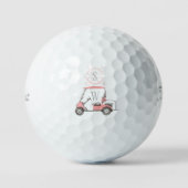 Einzigartiger Pink Golf Cart und Emblem Monogram Golfball (Vorderseite)