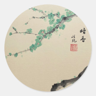 Einzigartiger Plum Blossom Tinte Art Sticker