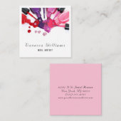 Einzigartiger polnischer Splash Nail Künstler Quadratische Visitenkarte (Vorne/Hinten)