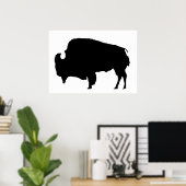 Einzigartiger Pop Art Buffalo Bison Silhouette Pos Poster (Heimbüro)