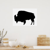 Einzigartiger Pop Art Buffalo Bison Silhouette Pos Poster (Küche)